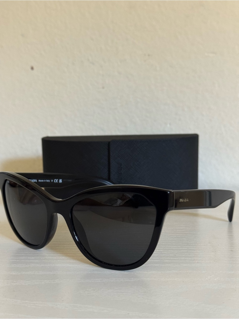Prada Black Gloss Cat-Eye Sunglasses